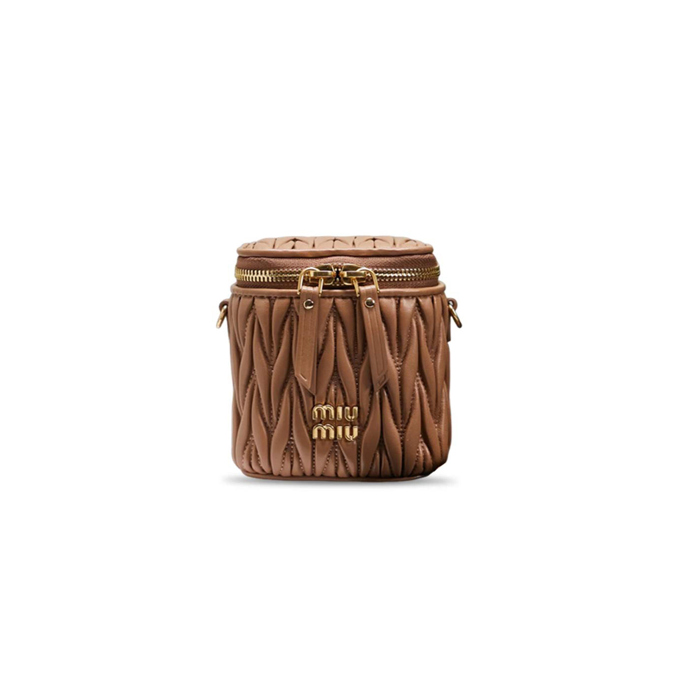 MIU MIU MATELASSÉ LOGO-PLAQUE MINI BAG 5NR018 (10.5*9.5*7cm)